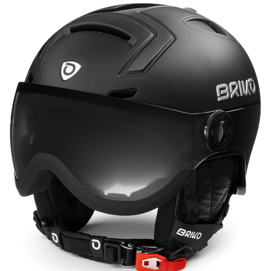 Briko Stromboli Visor Photo 2.0 Cycling Helmet - Shiny Matt Black